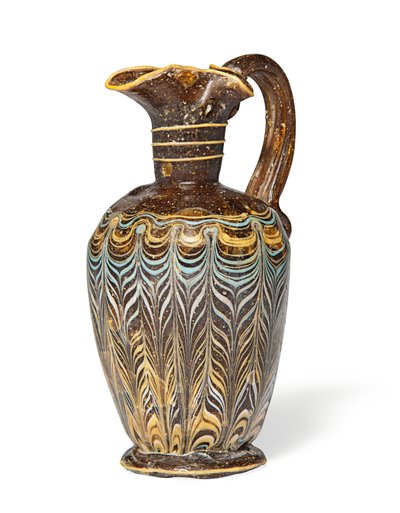 Gresk kjerneformet oenocho, ca. 2.-1. århundre f.Kr. (malt glass) av Eastern Mediterranean School