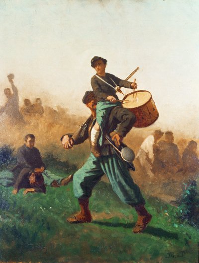 En studie for The Wounded Drummer Boy av Eastman Johnson