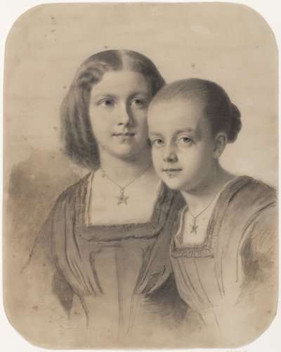 Portrett av Woltera Geertruida, grevinne av Limburg Stirum og grevinne Frederika Augusta av Eastman Johnson