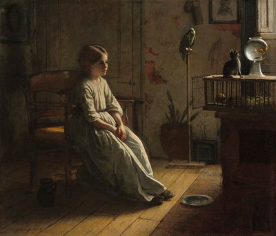 Kjæledyrene, 1856 av Eastman Johnson