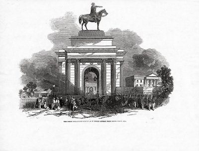 The Great Wellington Statue slik den ser ut fra Constitution Hill, publisert i 