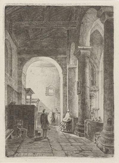 Interiør i en kirke av Eberhard Cornelis Rahms