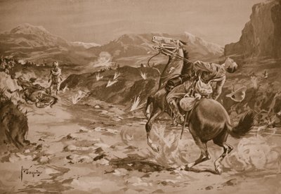 Kaptein Jotham blir skutt og drept i et forsøk på å redde en av mennene hans av Edgar Alfred Holloway