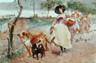 A Vigorous Outing (akvarell og gouache over blyant på papir) av Edgar Bundy