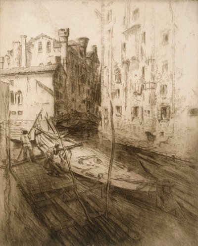 Den jødiske gettoen i Venezia, 1906. av Edgar Chahine