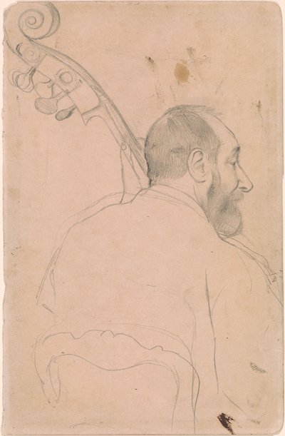 Achille Gouffe, kontrabassist ved Paris Opera av Edgar Degas