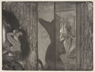Skuespillerinner i garderobene deres, 1879-80. av Edgar Degas