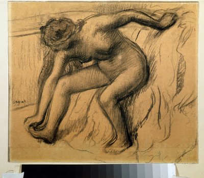 Etter bad. Tegning av Edgar Degas (1834-1917) av Edgar Degas