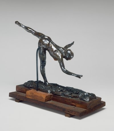 Arabesque over høyre ben, høyre hånd nær bakken, venstre arm utstrakt, ca. 18851890. av Edgar Degas
