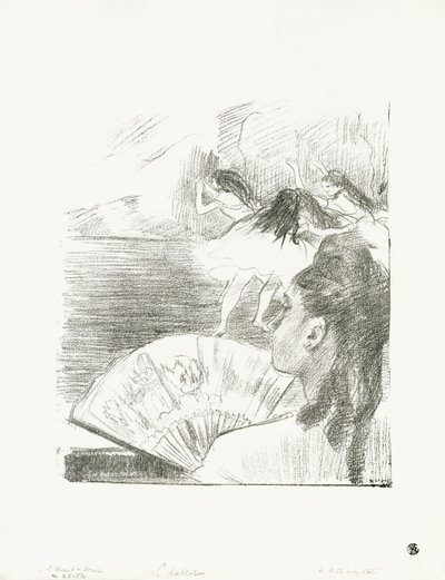 At the Theatre - Woman with a Fan, c.1878-80 av Edgar Degas