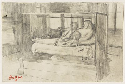 Ved Louvre: Den etruskiske sarkofagen, ca. 1879 av Edgar Degas