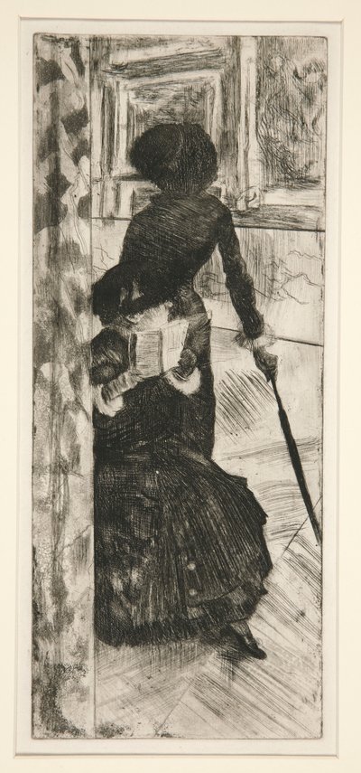 At the Louvre: Painting (Mary Cassatt) av Edgar Degas
