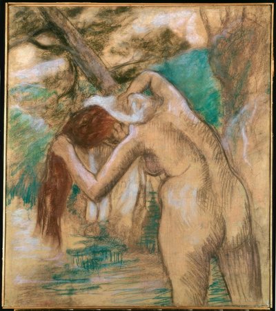 Bade ved vannet av Edgar Degas