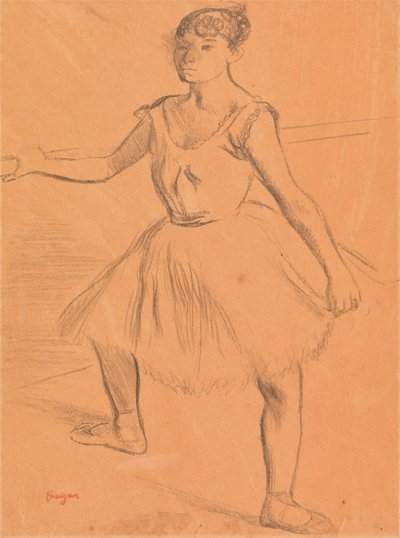 Ballerina står ved en bar av Edgar Degas