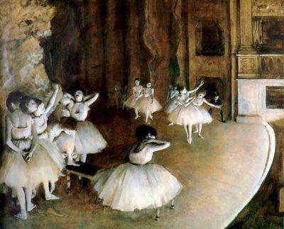 Ballettøvelse på scenen, 1874. av Edgar Degas