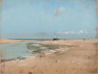 Strand ved lavvann (elvemunningen) av Edgar Degas