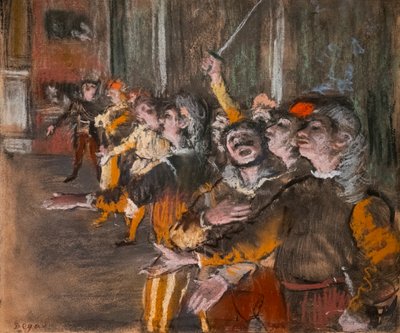 Korister (også kjent som "The Exponents"). 1877. Pastell på monnotype. av Edgar Degas