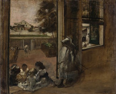 Gårdsplassen til et hus i New Orleans, 1872-1873. av Edgar Degas
