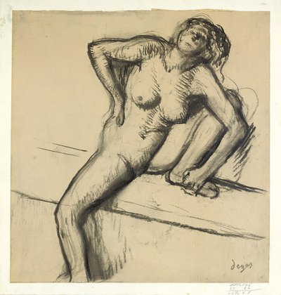 Huker naken; Ikke sett på huk av Edgar Degas