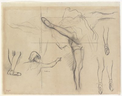 Danser - seks skisser av Edgar Degas