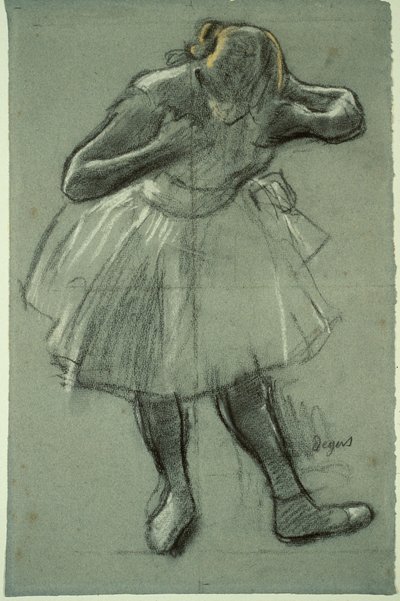 Danser som bøyer seg fremover av Edgar Degas