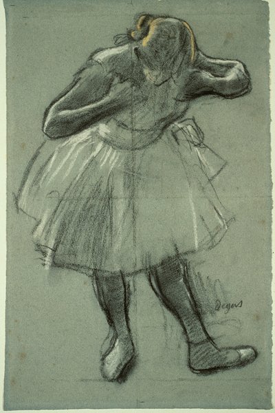 Danser bøyer seg fremover av Edgar Degas