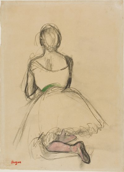 Danser knelende, sett bakfra av Edgar Degas