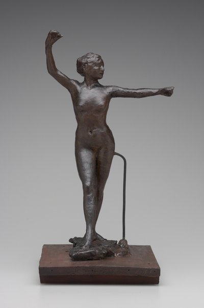 Danser klar til å danse med høyre fot fremover, 1882-95 (voks og blandede medier) av Edgar Degas