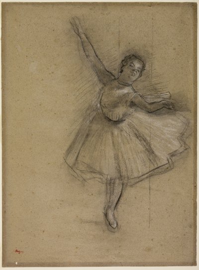 Dancer Turning, ca. 1876 (kull og kritt på papir) av Edgar Degas