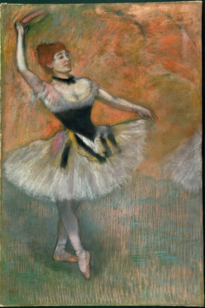 Danser med tamburin (pastell på papir) av Edgar Degas