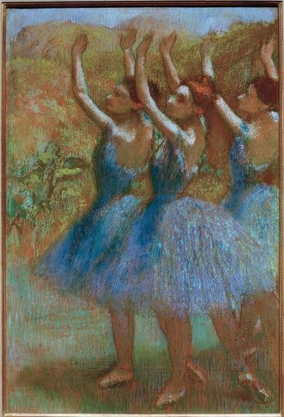 Tre dansere i blått av Edgar Degas