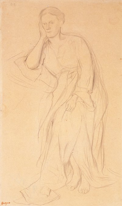 Eugenie Fiocre, studie for Mlle Fiocre i balletten The Source, ca. 1867 av Edgar Degas