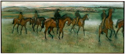 Trener veddeløpshester, c1880. av Edgar Degas