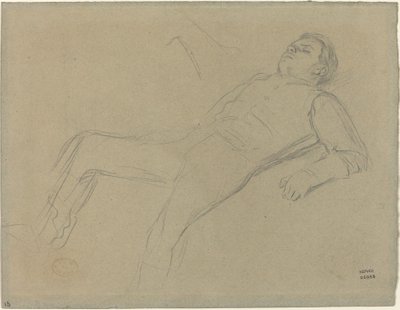 Fallen Jockey-studie for Scene from the Steeplechase: The Fallen Jockey, ca. 1866. av Edgar Degas