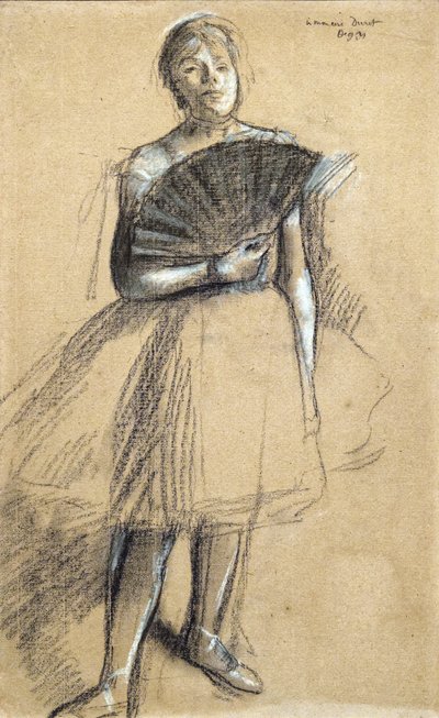 Viftedanser (ca. 1876). Edgar Degas (1834–1917). Pastell og kull på papirstang. Kunstmuseet i Paris, PeuPalais. av Edgar Degas