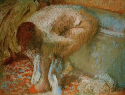 Kvinne tørker føttene etter bad av Edgar Degas