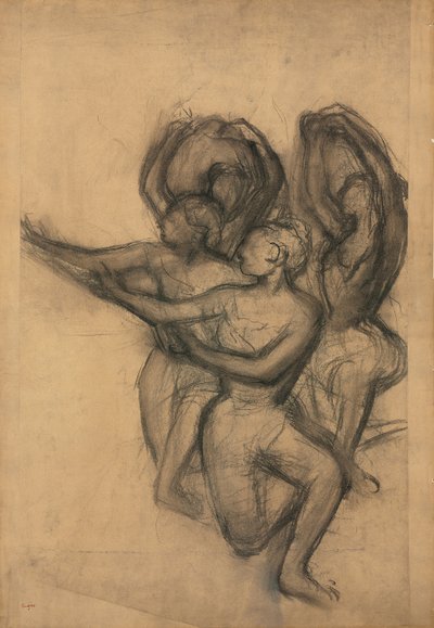 Gruppe av dansere; Gruppe av dansere, ca. 1895-1900 av Edgar Degas