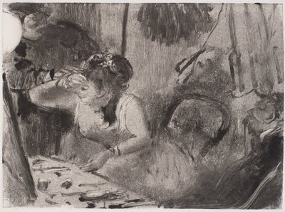 Intimitet, c. 1877-80 (monotype i svart) av Edgar Degas
