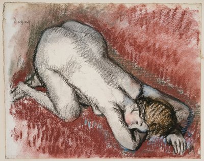 Knelende naken kvinne, ca. 1889-95 av Edgar Degas