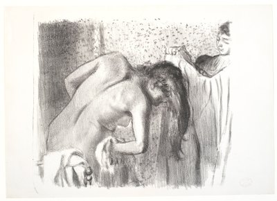 Komme ut av badekaret (stort bord) av Edgar Degas