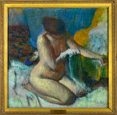 Forlater badet Pastellmaleri av Edgar Degas (1834-1917) Dim 0,89 x 1,16 m Paris Louvre museum Obligatorisk omtale: Donasjon Helene og Victor Lyon av Edgar Degas
