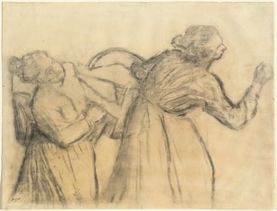 Vaskedame som bærer lin av Edgar Degas