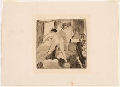 Forlater badet av Edgar Degas