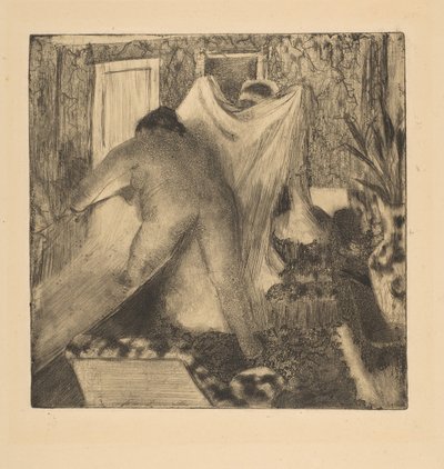 Forlater badet, 1879-80. av Edgar Degas