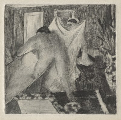 Forlater badet, ca. 1878-80 av Edgar Degas