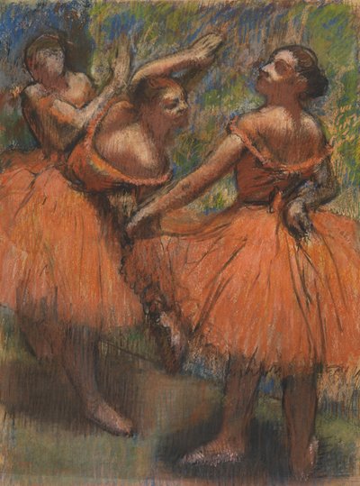 De røde skjørtene, ca. 1807-1901 (pastell på papir) av Edgar Degas