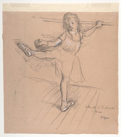 Liten jente som øver ved baren av Edgar Degas