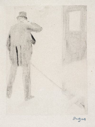 Ludovic Halévy bak kulissene, ca. 1880-83 (monotype) av Edgar Degas