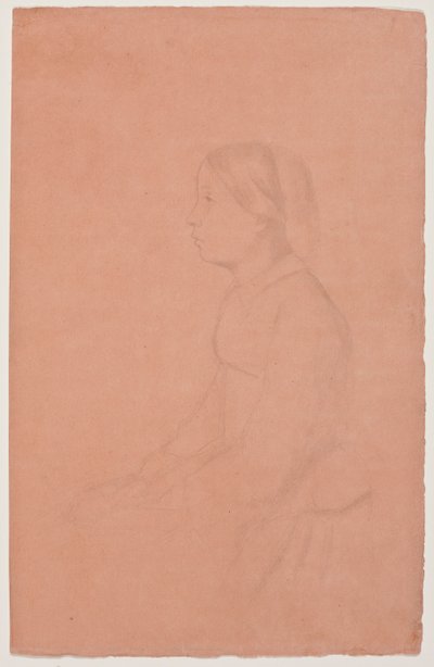 Marguerite de Gas, 185354 (grafittblyant på korallvevd papir) av Edgar Degas