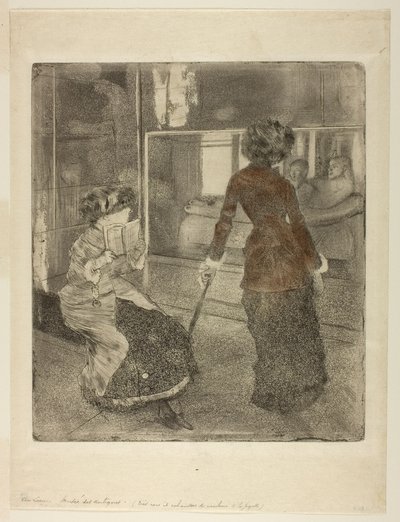 Mary Cassatt ved Louvre: Det etruskiske galleriet av Edgar Degas